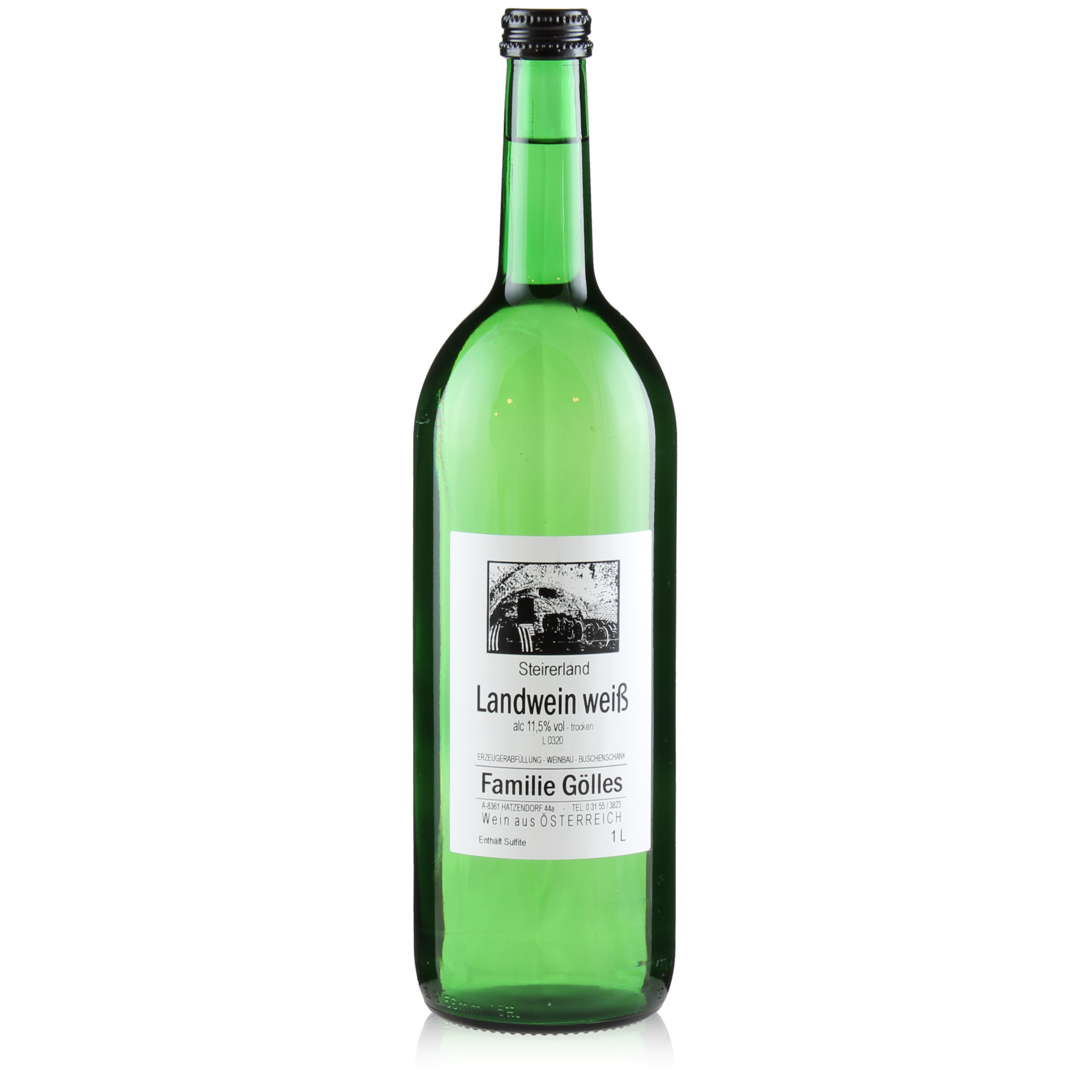 Abbildung einer Flasche Landwein von Wein.Gölles